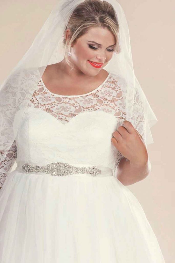 plus size sparkling wedding dress belt