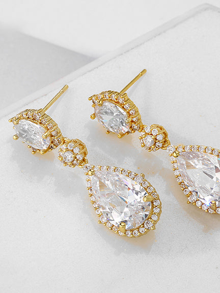 Gold drop earrings event jewelery