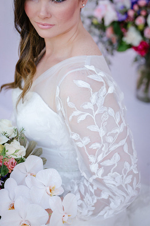 Lace long sleeve bridal gown