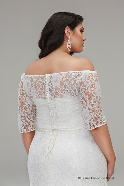 Ivory lace wedding dress jacket with sleeves