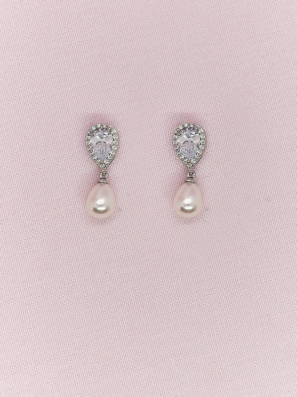 Mystic pearl bridal earrings