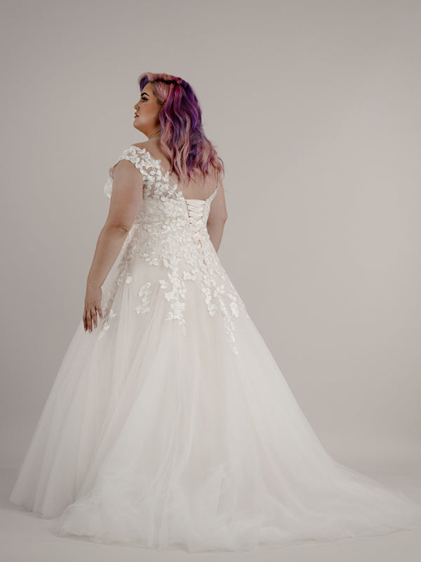 Alina plus size Lace gown.