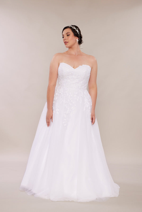 Lace strapless deb dresses Plus size