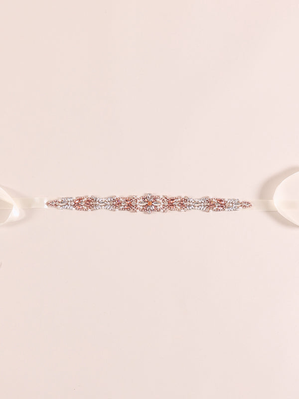 Sparkling blush bridal belt