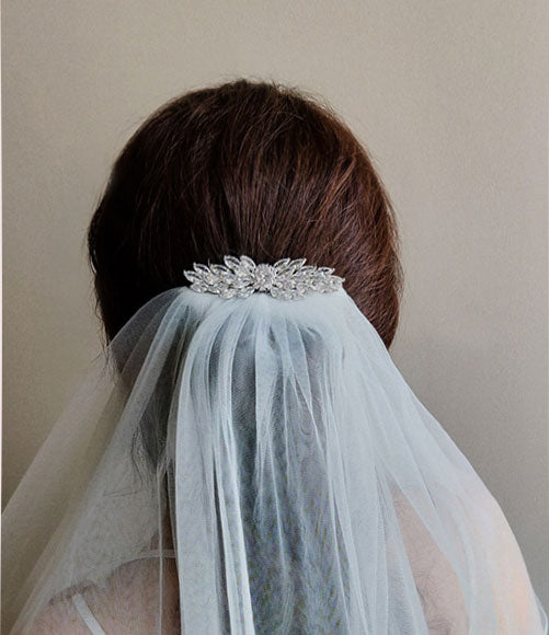 Sequin edge double layer veil