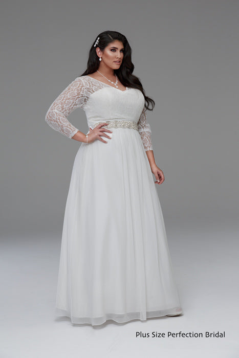 Gabbi Long sleeve wedding gown no train