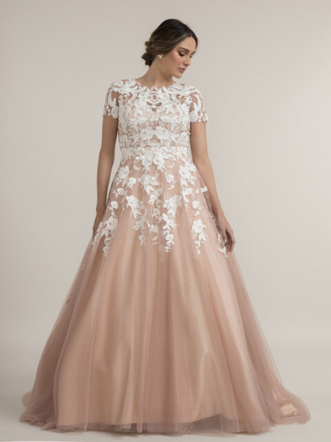 Plus size wedding dresses in pink