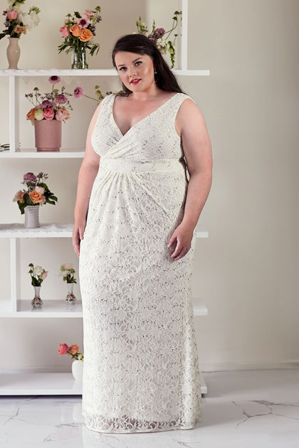 Lucy - Ivory plus size gown