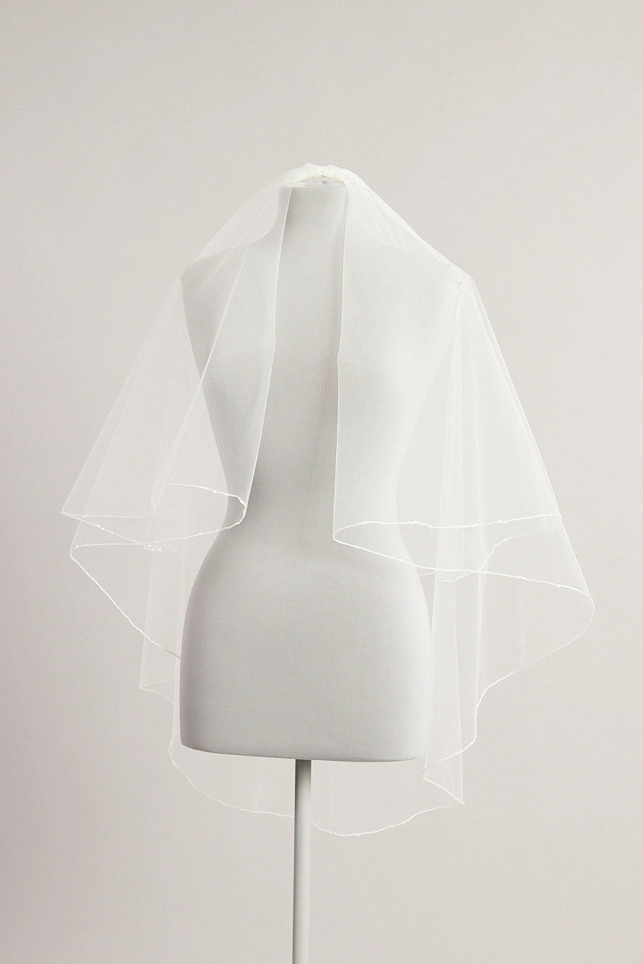 Sequin edge double layer veil