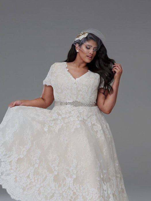 Dianna Plus size short bridal design.