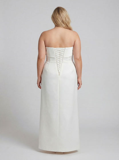 Bree Plus Size Mikado Satin Sheath Wedding Dress