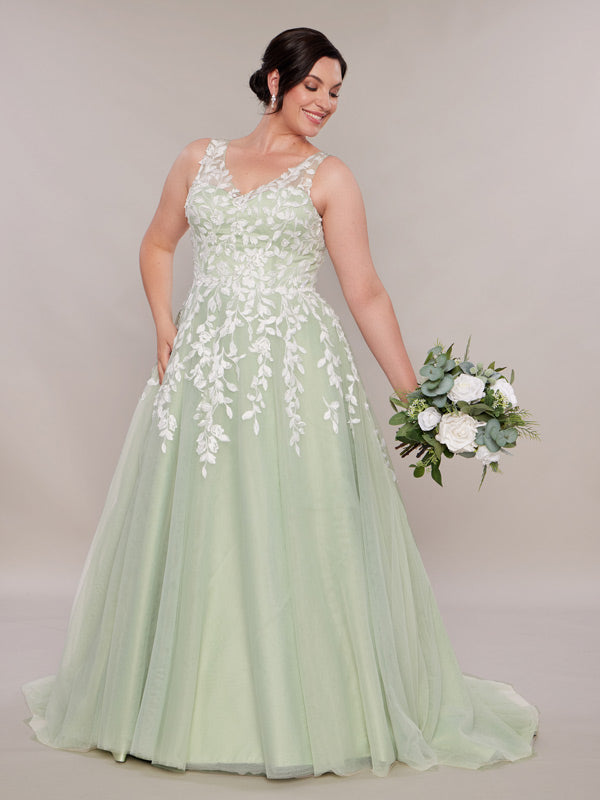 Non Traditional Wedding Dress in Green - Perfection Bridal - Plus Size Perfection Bridal Non Traditional Wedding Dress in Green - Perfection Bridal - Plus Size Perfection Bridal