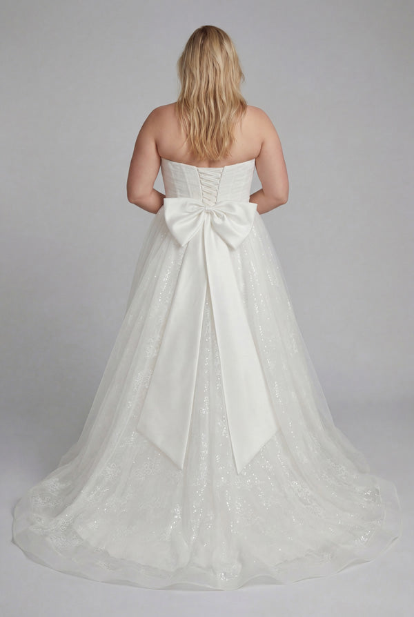 Detachable satin wedding dress bow