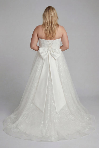 Detachable satin wedding dress bow