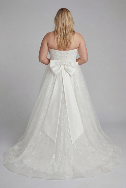 Detachable satin wedding dress bow