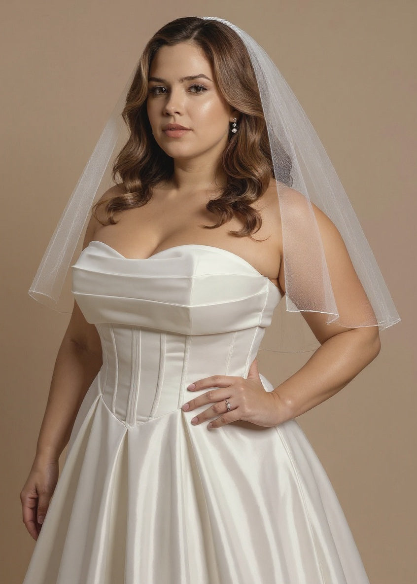 strapless satin wedding dress plus sizes