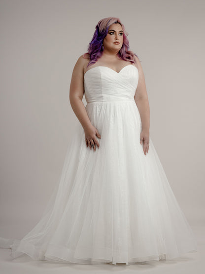 Strapless wedding dress in ivory plus size