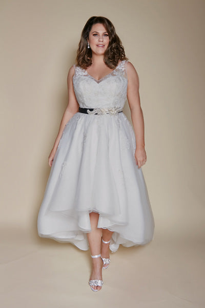 Plus size high low bridal gowns best sale