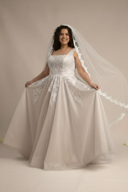 Isabelle square neck wedding dress