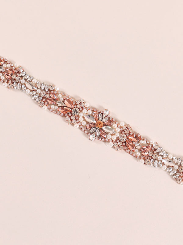 Sparkling blush bridal belt