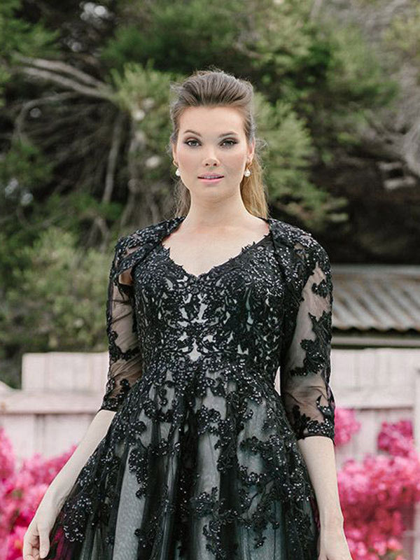 Black lace wedding dress Mystic Plus Size Perfection Bridal