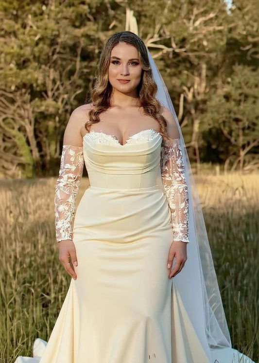 fitted plus size wedding dress Avery