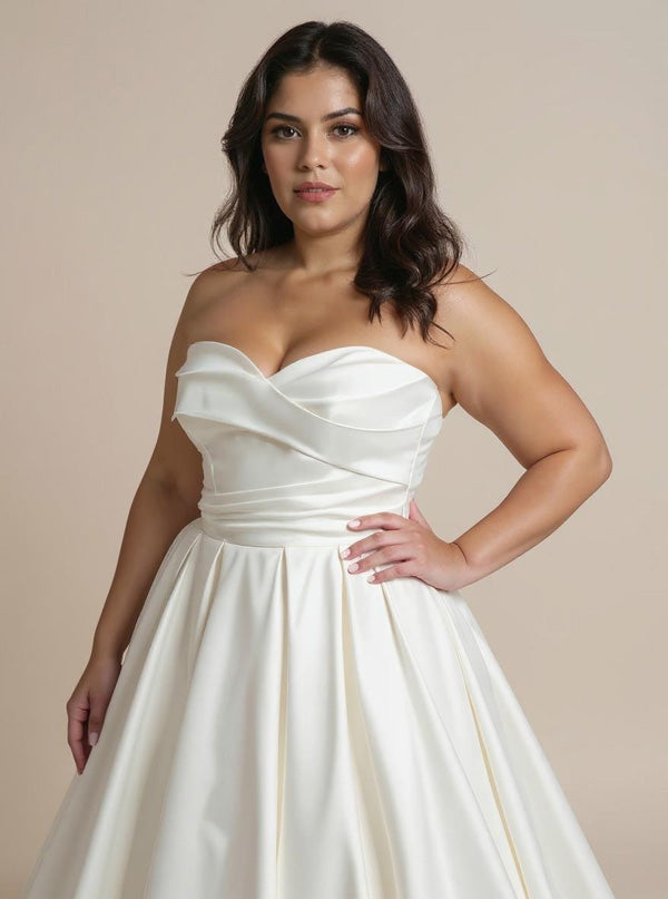 ballgown satin wedding dress