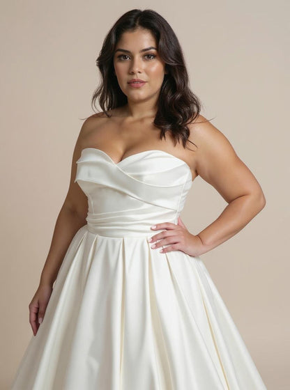 ballgown satin wedding dress