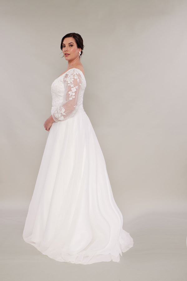 Penny long sleeve wedding dress No train