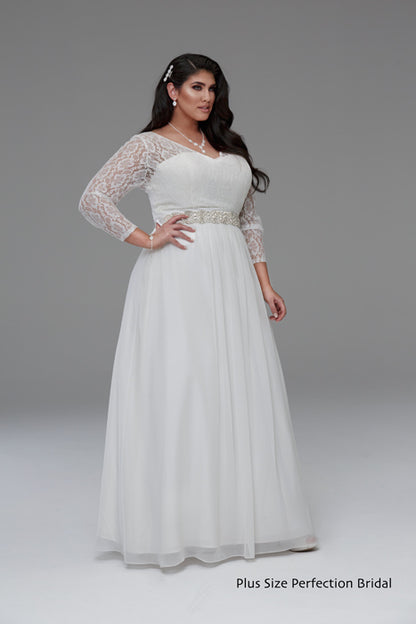 Long Sleeve Wedding Gown Gabbi - Plus Size Wedding Dresses