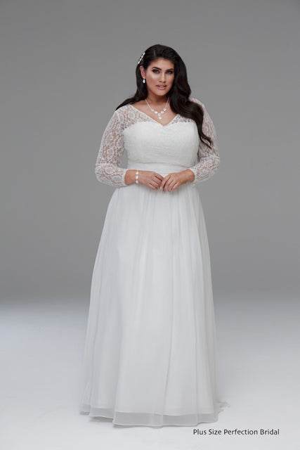Long Sleeve Wedding Gown Gabbi - Plus Size Wedding Dresses