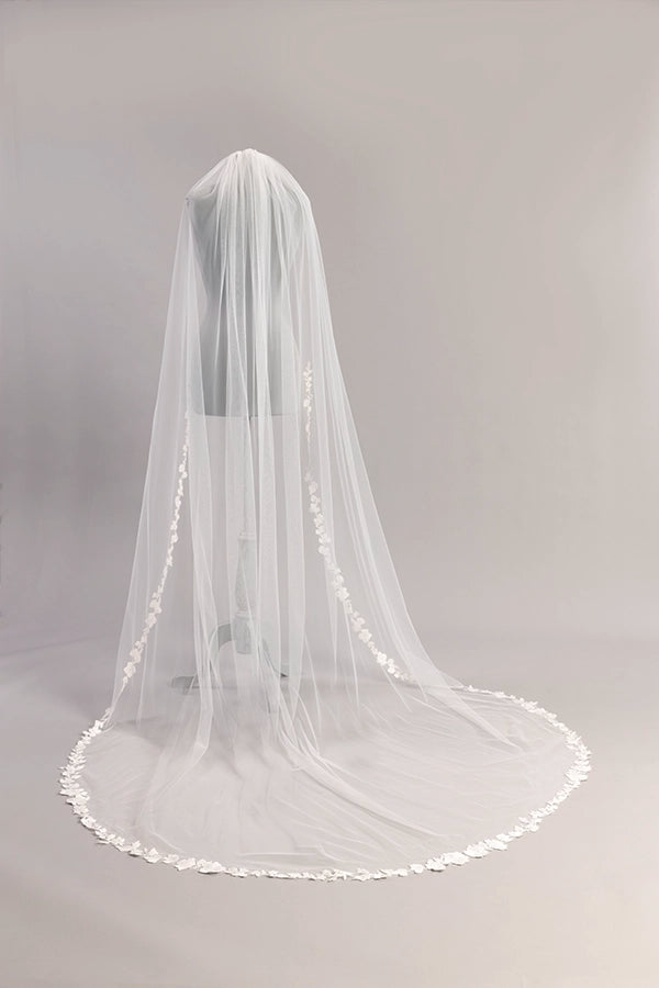 Cathedral Wedding veil with lace edge
