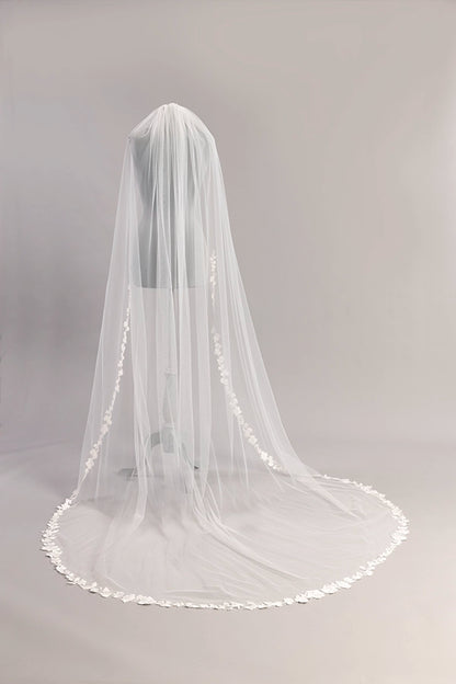 Cathedral Wedding veil with lace edge