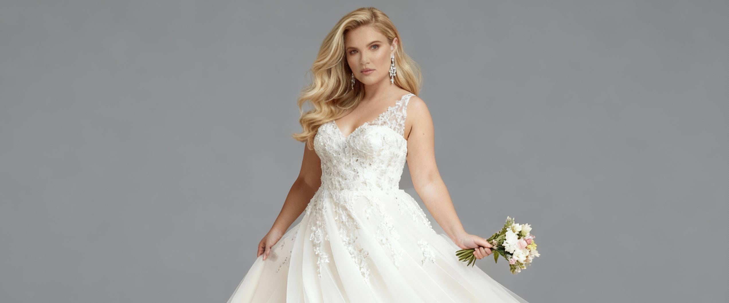 Deb dresses in white designed in Melbourne, Australia