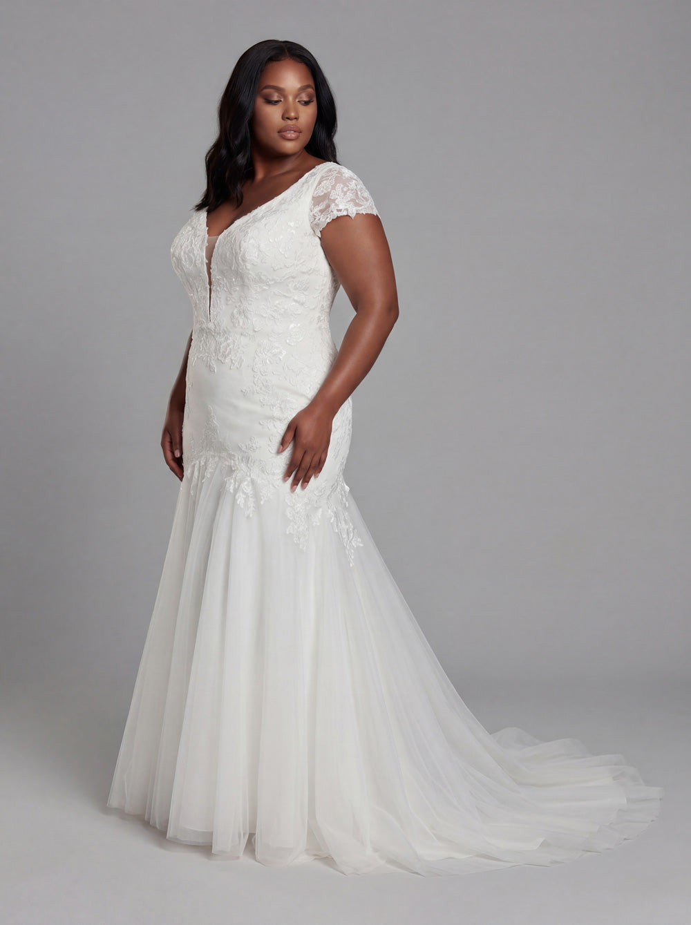 bride wearing a size 18 wedding dress