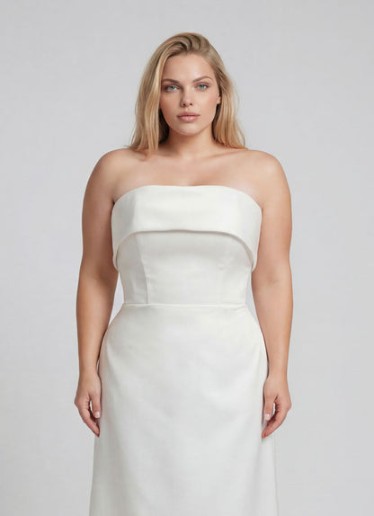 Bree Plus Size Mikado Satin Sheath Wedding Dress