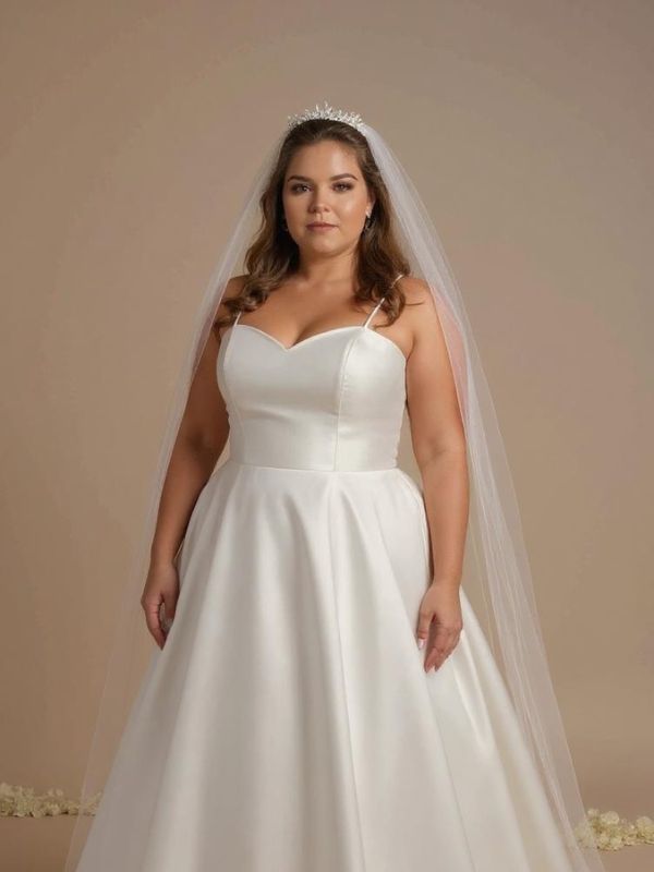 plus size satin wedding dresses